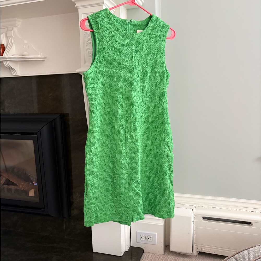 Porridge Clothing Sleeveless Textured Green Shift Dress, Women’s M